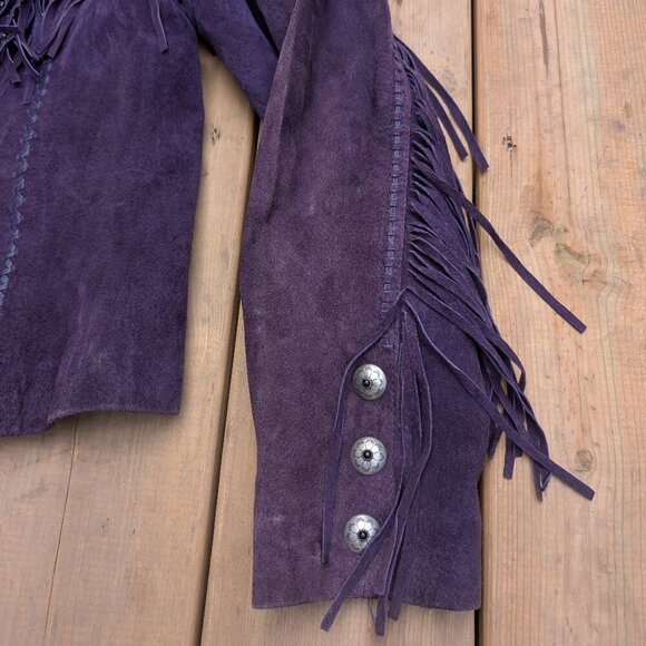 Vintage Scully Suede Leather Fringe Beaded Jacket Size Medium - Picture 2 of 12